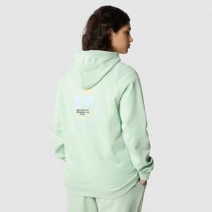 The North Face Brand Proud Hoodie Misty Sage - Snow | XC1269053