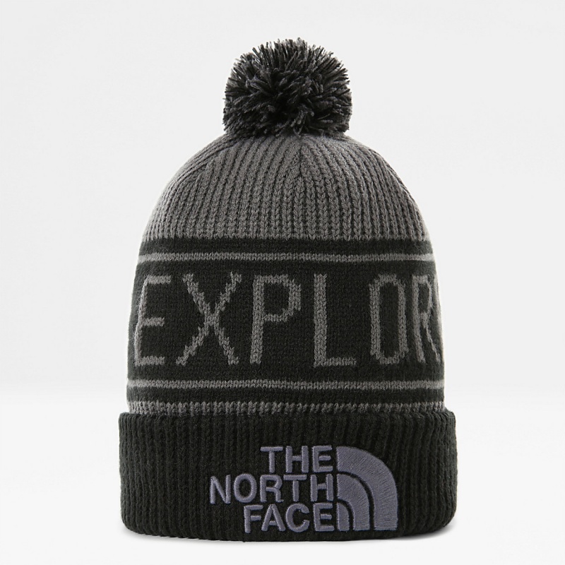 The North Face Retro TNF Pom Beanie Grise Noir | HF4618359